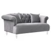 Elegance Grey Velvet Contemporary Loveseat with Acrylic Legs by Armen Living -Armen Living Online Shop acrylic armen living loveseats lceg2gr 64 1000