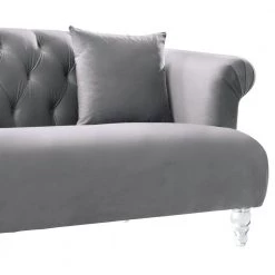 Elegance Grey Velvet Contemporary Loveseat with Acrylic Legs by Armen Living -Armen Living Online Shop acrylic armen living loveseats lceg2gr c3 1000