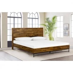 Cusco Rustic Acacia Platform King Bed by Armen Living -Armen Living Online Shop antique acacia armen living panel beds lccubdackg 31 1000