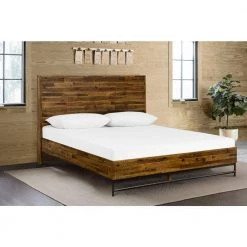 Cusco Rustic Acacia Platform Queen Bed by Armen Living -Armen Living Online Shop antique acacia armen living panel beds lccubdacqn 31 1000