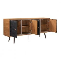 Coco Rustic Oak Wood and Leather Sideboard Cabinets by Armen Living -Armen Living Online Shop balsamico armen living sideboards buffet tables lccobubal 4f 1000