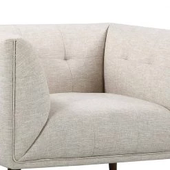 Hudson Beige Linen and Walnut Legs Mid-Century Button-Tufted Accent Chair by Armen Living -Armen Living Online Shop beige armen living accent chairs lchu1be 1f 1000
