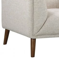 Hudson Beige Linen and Walnut Legs Mid-Century Button-Tufted Accent Chair by Armen Living -Armen Living Online Shop beige armen living accent chairs lchu1be 44 1000