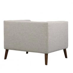Hudson Beige Linen and Walnut Legs Mid-Century Button-Tufted Accent Chair by Armen Living -Armen Living Online Shop beige armen living accent chairs lchu1be 4f 1000