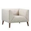 Hudson Beige Linen and Walnut Legs Mid-Century Button-Tufted Accent Chair by Armen Living -Armen Living Online Shop beige armen living accent chairs lchu1be 64 1000