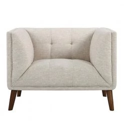 Hudson Beige Linen and Walnut Legs Mid-Century Button-Tufted Accent Chair by Armen Living -Armen Living Online Shop beige armen living accent chairs lchu1be c3 1000