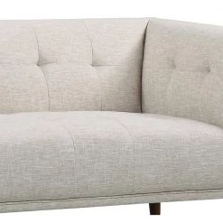 Hudson Mid-Century Button-Tufted Loveseat in Beige Linen and Walnut Legs by Armen Living -Armen Living Online Shop beige armen living loveseats lchu2be 1f 1000