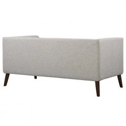 Hudson Mid-Century Button-Tufted Loveseat in Beige Linen and Walnut Legs by Armen Living -Armen Living Online Shop beige armen living loveseats lchu2be 4f 1000