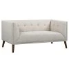 Hudson Mid-Century Button-Tufted Loveseat in Beige Linen and Walnut Legs by Armen Living -Armen Living Online Shop beige armen living loveseats lchu2be 64 1000