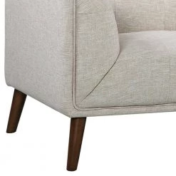 Hudson Mid-Century Button-Tufted Beige Linen and Walnut Legs Sofa by Armen Living -Armen Living Online Shop beige armen living sofas couches lchu3be 44 1000