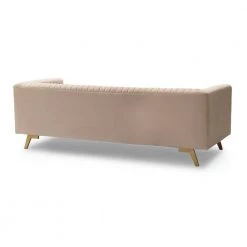 Liv Modern Beige Velvet Sofa by Armen Living -Armen Living Online Shop beige armen living sofas couches lclv3beige 4f 1000