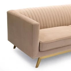 Liv Modern Beige Velvet Sofa by Armen Living -Armen Living Online Shop beige armen living sofas couches lclv3beige 77 1000