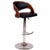 Malibu Adjustable Black Faux Leather and Chrome Finish Swivel Bar Stool by Armen Living -Armen Living Online Shop black and walnut finish armen living bar stools lcmaswbablwa 64 1000