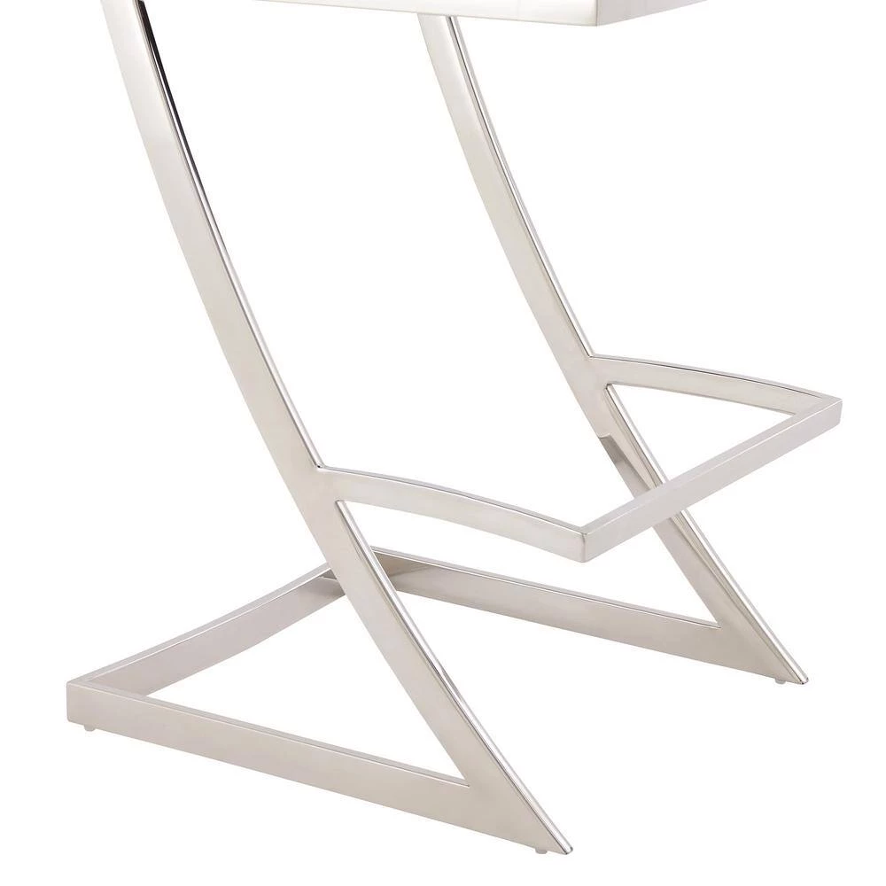 Pinellas Modern Black Faux Leather and Brushed Stainless Steel Bar and Counter Stool by Armen Living 9 Pinellas Modern Black Faux Leather and Brushed Stainless Steel Bar and Counter Stool by Armen Living - Image 7