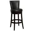 Boston 30 in. Black Bonded Leather and Black Wood Finish Swivel Bar Stool by Armen Living -Armen Living Online Shop black armen living bar stools lc4044babl30 64 1000