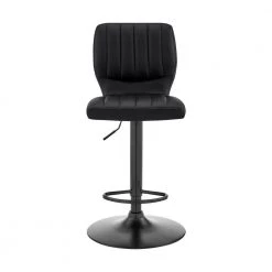 The Bardot 30-46 in. H Adjustable Black Faux Leather Swivel Bar Stool by Armen Living -Armen Living Online Shop black armen living bar stools lcbabablbl c3 1000