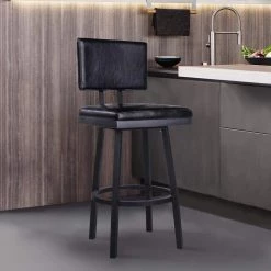 Balboa 26 in. Black Swivel Bar Stool by Armen Living -Armen Living Online Shop black armen living bar stools lcbbbablvb26 31 1000