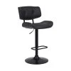 Brooklyn Adjustable 25-34 in. Height Low Back Swivel Black Faux Leather/Black Wood Bar Stool Black Base 46 in Height by Armen Living -Armen Living Online Shop black armen living bar stools lcbrbablbl 64 1000