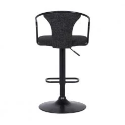 Ian 32 in. Black Powder Coated and Black Fabric Contemporary Adjustable Bar Stool by Armen Living -Armen Living Online Shop black armen living bar stools lciaswbablbl 44 1000