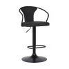 Ian 32 in. Black Powder Coated and Black Fabric Contemporary Adjustable Bar Stool by Armen Living