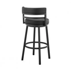 Madrid 40 in. Black Metal Bar Stool with Faux Leather Seat by Armen Living -Armen Living Online Shop black armen living bar stools lcmabablkbl30 1f 1000