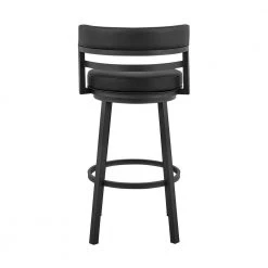 Madrid 40 in. Black Metal Bar Stool with Faux Leather Seat by Armen Living -Armen Living Online Shop black armen living bar stools lcmabablkbl30 44 1000