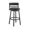 Madrid 40 in. Black Metal Bar Stool with Faux Leather Seat by Armen Living -Armen Living Online Shop black armen living bar stools lcmabablkbl30 64 1000