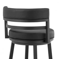 Madrid 40 in. Black Metal Bar Stool with Faux Leather Seat by Armen Living -Armen Living Online Shop black armen living bar stools lcmabablkbl30 76 1000