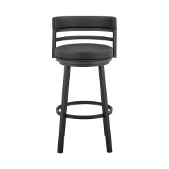 Madrid 40 in. Black Metal Bar Stool with Faux Leather Seat by Armen Living -Armen Living Online Shop black armen living bar stools lcmabablkbl30 c3 1000