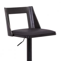 Milan 42 in. Product Height Low Back Adjustable Swivel Black Faux Leather and Black Wood Bar Stool with Black Base by Armen Living 16 Milan 42 in. Product Height Low Back Adjustable Swivel Black Faux Leather and Black Wood Bar Stool with Black Base by Armen Living -Armen Living Online Shop black armen living bar stools lcmlbablbl 44 1000