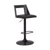 Milan 42 in. Product Height Low Back Adjustable Swivel Black Faux Leather and Black Wood Bar Stool with Black Base by Armen Living 2 Milan 42 in. Product Height Low Back Adjustable Swivel Black Faux Leather and Black Wood Bar Stool with Black Base by Armen Living -Armen Living Online Shop black armen living bar stools lcmlbablbl 64 1000