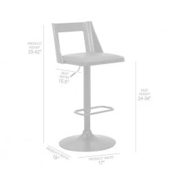 Milan 42 in. Product Height Low Back Adjustable Swivel Black Faux Leather and Black Wood Bar Stool with Black Base by Armen Living 18 Milan 42 in. Product Height Low Back Adjustable Swivel Black Faux Leather and Black Wood Bar Stool with Black Base by Armen Living -Armen Living Online Shop black armen living bar stools lcmlbablbl 76 1000