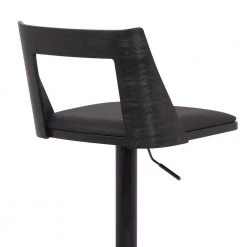 Milan 42 in. Product Height Low Back Adjustable Swivel Black Faux Leather and Black Wood Bar Stool with Black Base by Armen Living 17 Milan 42 in. Product Height Low Back Adjustable Swivel Black Faux Leather and Black Wood Bar Stool with Black Base by Armen Living -Armen Living Online Shop black armen living bar stools lcmlbablbl fa 1000