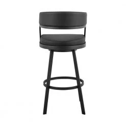 Saturn 39 in. Black Metal Bar Stool with Faux Leather Seat by Armen Living 16 Saturn 39 in. Black Metal Bar Stool with Faux Leather Seat by Armen Living -Armen Living Online Shop black armen living bar stools lcsnbablkbl30 44 1000