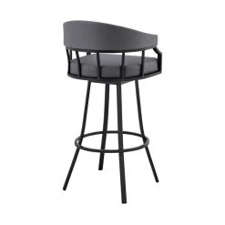 Valerie 36 in. Slate Grey Metal Bar Stool with Faux Leather Seat by Armen Living 15 Valerie 36 in. Slate Grey Metal Bar Stool with Faux Leather Seat by Armen Living -Armen Living Online Shop black armen living bar stools lcvlbambgr26 1f 1000