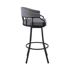 Valerie 36 in. Slate Grey Metal Bar Stool with Faux Leather Seat by Armen Living 14 Valerie 36 in. Slate Grey Metal Bar Stool with Faux Leather Seat by Armen Living -Armen Living Online Shop black armen living bar stools lcvlbambgr26 4f 1000