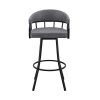 Valerie 36 in. Slate Grey Metal Bar Stool with Faux Leather Seat by Armen Living 1 Valerie 36 in. Slate Grey Metal Bar Stool with Faux Leather Seat by Armen Living -Armen Living Online Shop black armen living bar stools lcvlbambgr26 64 1000