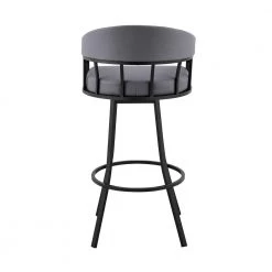 Valerie 40 in. Slate Grey Metal Bar Stool with Faux Leather Seat by Armen Living 16 Valerie 40 in. Slate Grey Metal Bar Stool with Faux Leather Seat by Armen Living -Armen Living Online Shop black armen living bar stools lcvlbambgr30 44 1000
