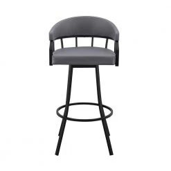 Valerie 40 in. Slate Grey Metal Bar Stool with Faux Leather Seat by Armen Living 13 Valerie 40 in. Slate Grey Metal Bar Stool with Faux Leather Seat by Armen Living -Armen Living Online Shop black armen living bar stools lcvlbambgr30 c3 1000