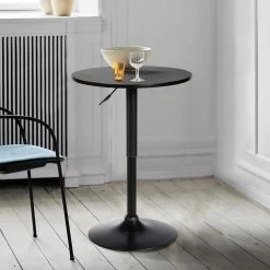 Bentley Adjustable Pub Table in Black Brushed Wood and Black Metal by Armen Living -Armen Living Online Shop black armen living bar tables lcbepublk 31 1000