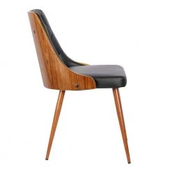Lily 31 in. Black Faux Leather and Walnut Wood Finish Mid-Century Dining Chair by Armen Living -Armen Living Online Shop black armen living dining chairs lcllsiwabl 1f 1000