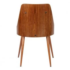 Lily 31 in. Black Faux Leather and Walnut Wood Finish Mid-Century Dining Chair by Armen Living -Armen Living Online Shop black armen living dining chairs lcllsiwabl 44 1000