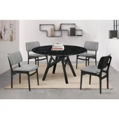 Venus Lima 5-Piece Black Dining Set by Armen Living -Armen Living Online Shop black armen living dining room sets setvediblk5d 31 1000