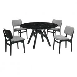 Venus Lima 5-Piece Black Dining Set by Armen Living