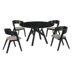 Venus Jackie 5-Piece Black Dining Set by Armen Living