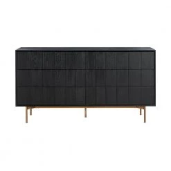 Carnaby 6-Drawer Black Brushed Dresser 34 in. H x 18 in. W x 63 in. D by Armen Living