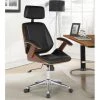 Century 48 in. Black Faux Leather and Chrome Finish Adjustable Office Chair by Armen Living -Armen Living Online Shop black armen living executive chairs lcceofchbl 64 1000