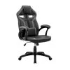 Aspect Black and Gray Upholstery Black Finish Faux Leather Gaming Chair with Arms and Lumbar Support by Armen Living -Armen Living Online Shop black armen living gaming chairs lcasgcgryblk 64 1000