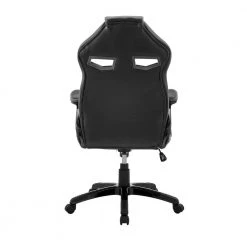 Aspect Black and Gray Upholstery Black Finish Faux Leather Gaming Chair with Arms and Lumbar Support by Armen Living -Armen Living Online Shop black armen living gaming chairs lcasgcgryblk 66 1000