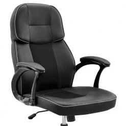 Bender Black and Gray Upholstery Black Finish Faux Leather Gaming Chair with Arms by Armen Living -Armen Living Online Shop black armen living gaming chairs lcbegcgryblk 4f 1000